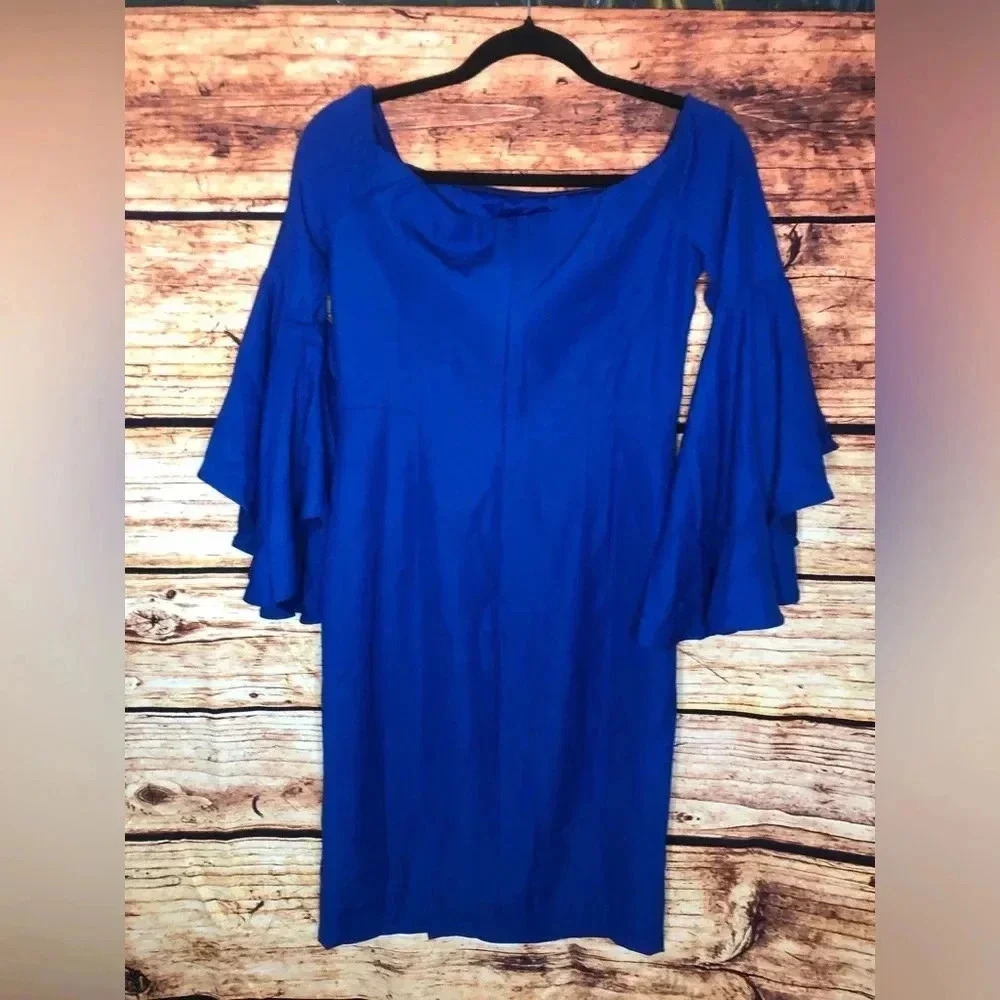 Royal Blue Ruffle Dress - Picture 7 of 12